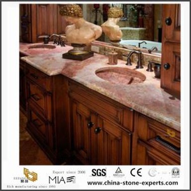 Prefabricate naturale roşu Coral marmura blaturi pentru bucatarie si baie Design