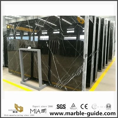 Placă de marmură neagră Nero Marquina pentru decorarea gresiei pentru baie pentru baie